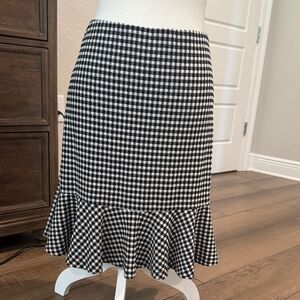 LOFT Monochrome Gingham Pencil Skirt